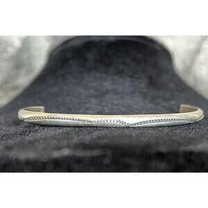 Vintage Tahe Navajo Sterling Silver Southwest Stacker Cuff Bracelet Small/Medium
